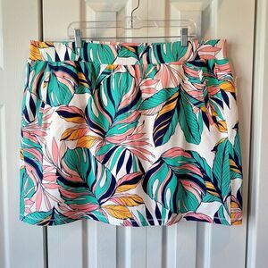 Talbots Size 3X Everyday Stretch Skort TROPICAL FRONDS New with Tag NWT